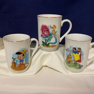 3 Disney Tea or Coffee Mugs